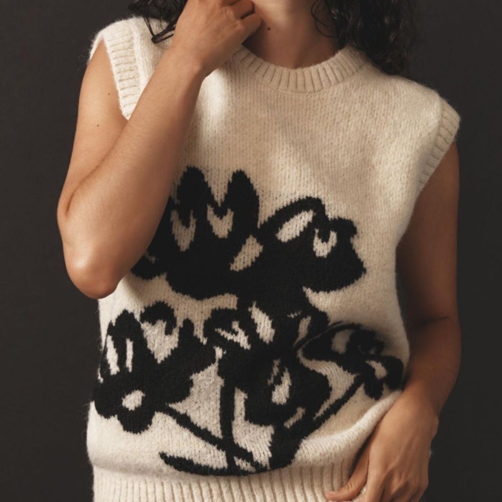 Maeve Graphic Flower
Sweater Vest by Anthropologie - Picture 2 of 8